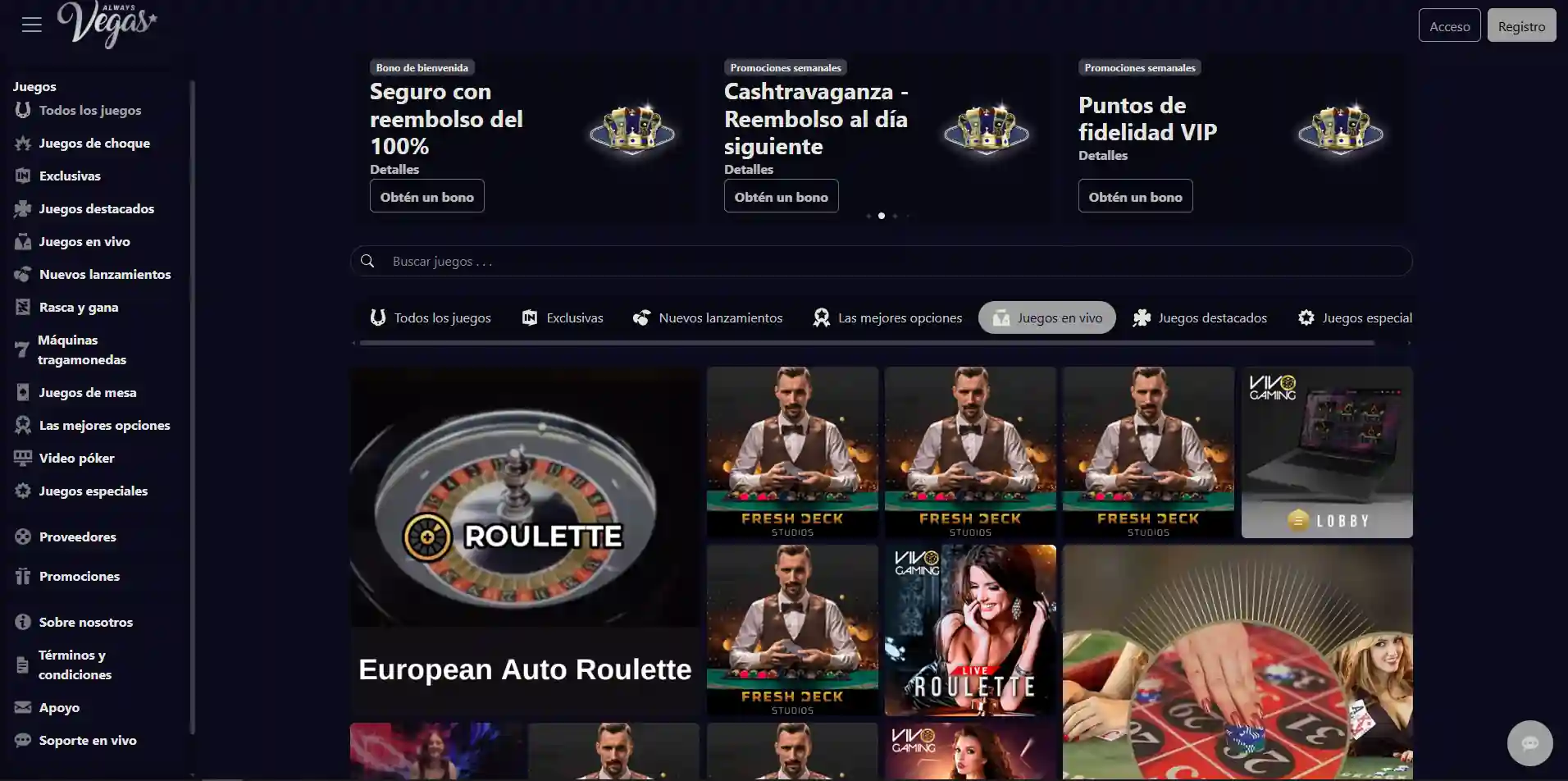 Casino en vivo de Always Vegas